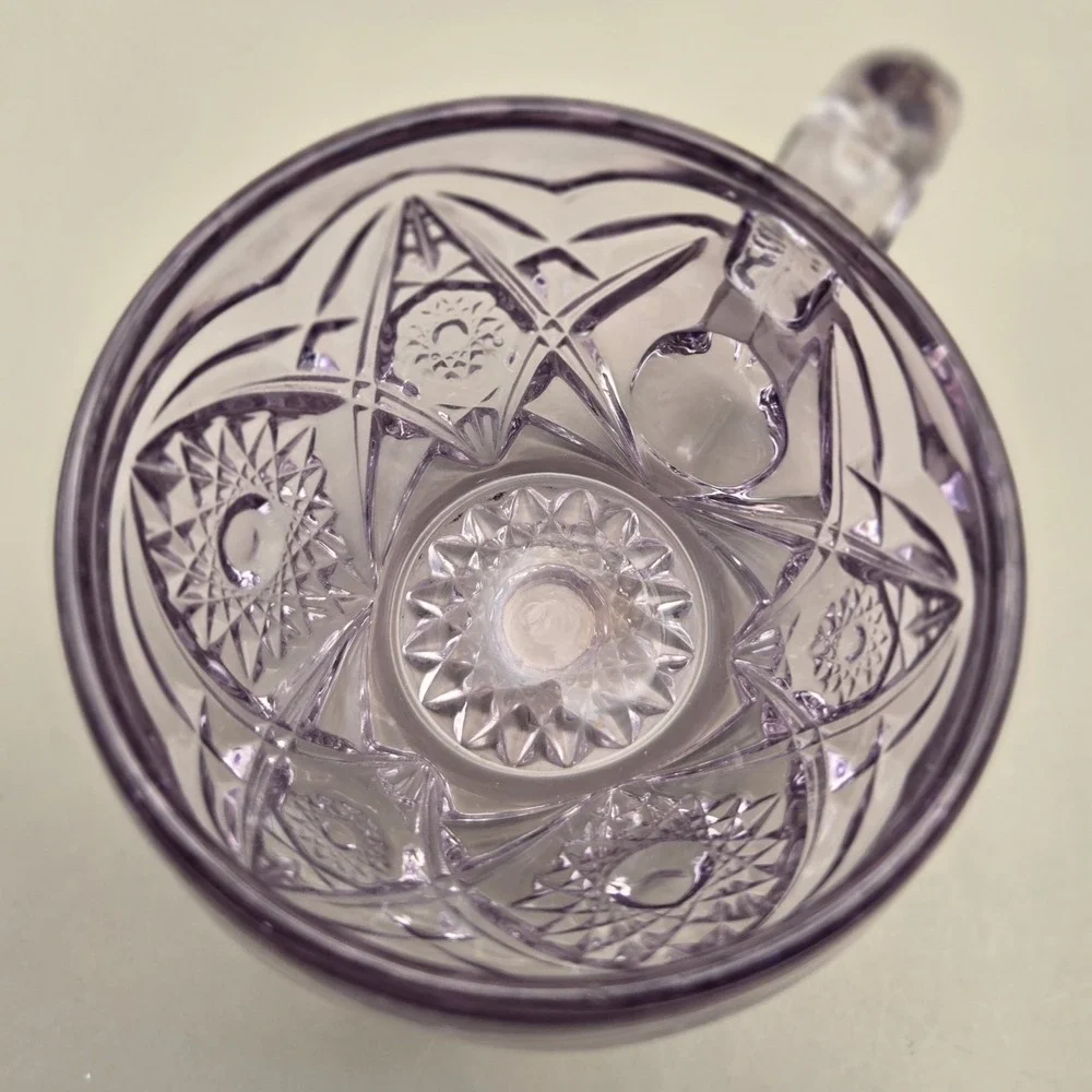 Lilac Crystal Cup Starburst‎ Pattern. Hand Crafted 1990's (#19)
